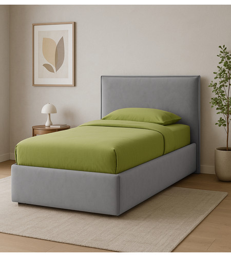 Letto singolo con - , contenitore