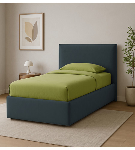 Letto singolo con - , contenitore