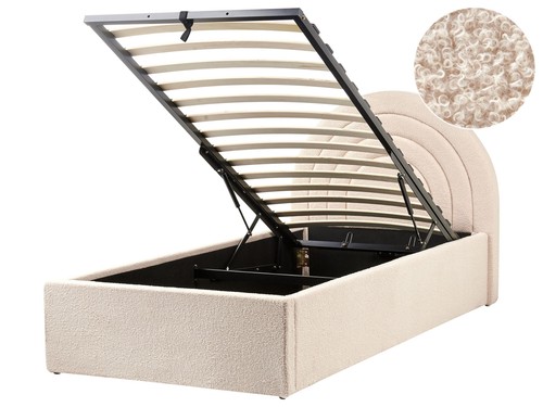 Letto singolo bouclé beige