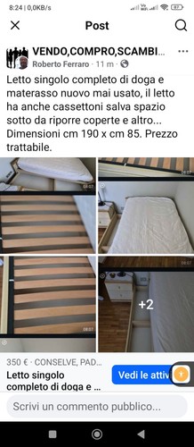 Letto singolo legno - singolo, in